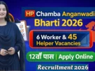 HP Anganwadi Bharti 2026 for Worker & Helper in Chamba